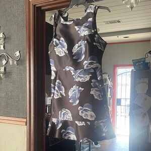 Gianni Bini Black and Blue Floral Mini Dress